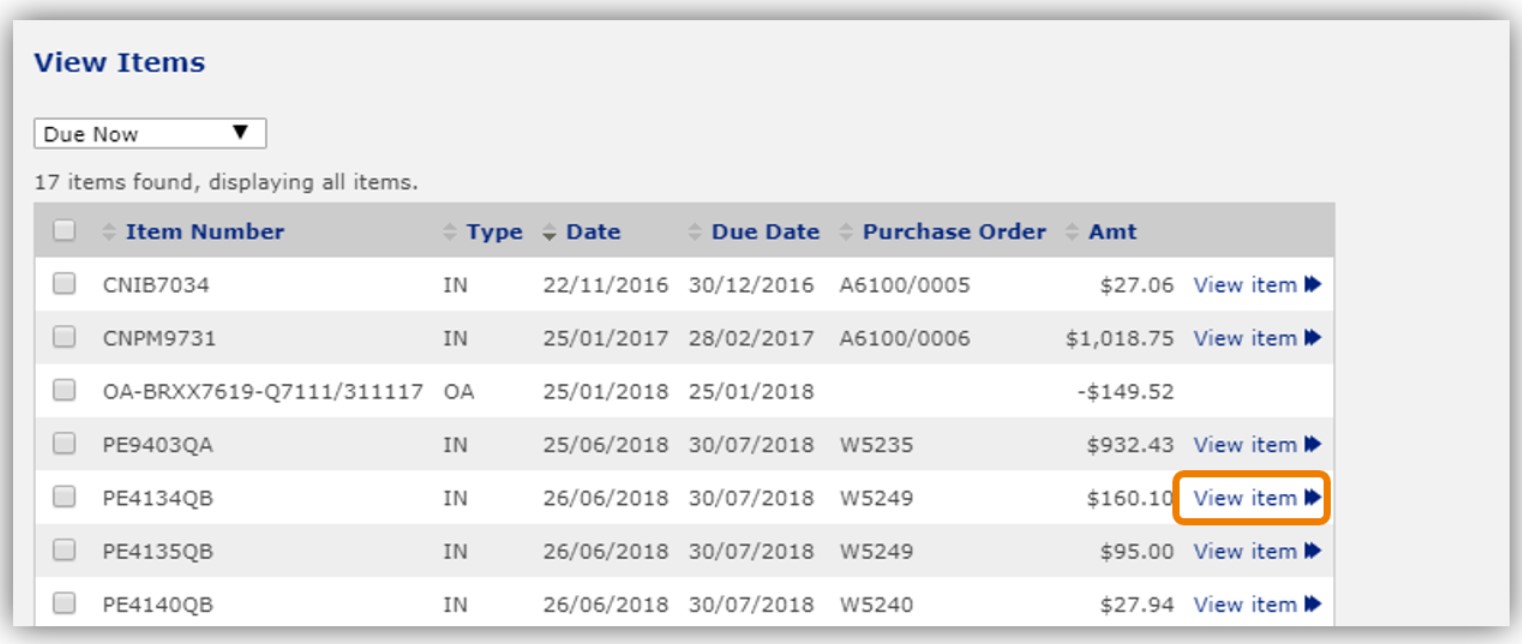 View and Pay Invoice