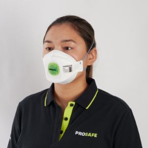 The respirator is correctly  worn as shown here.