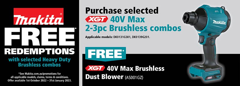 Purchase selected 40V Max 2-3 Piece Brushless Combos and redeem a 40V Max Brushless Dust Blower